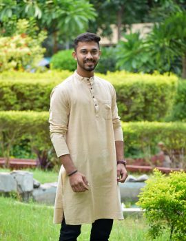 Baige Khadi Kurta