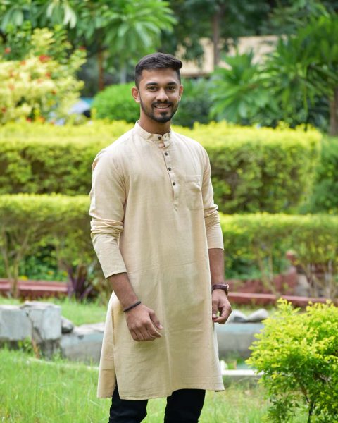 Beige Khadi Kurta