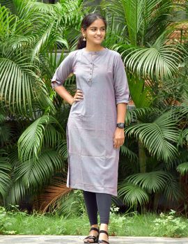 Blue khadi Kurti