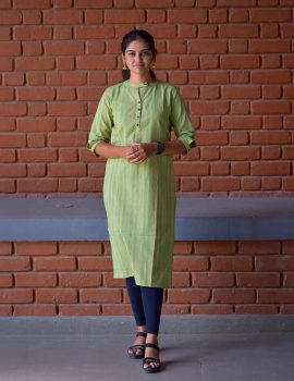 Green Khadi Kurti