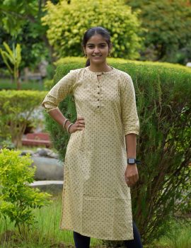 Tiny Block Printed Khadi Kurti