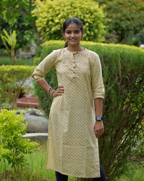 Tiny Block Printed Khadi Kurti