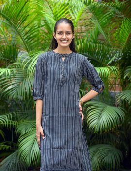 Black Khadi Kurti