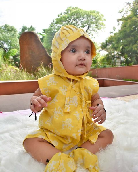 Block Print Yellow Kids Set