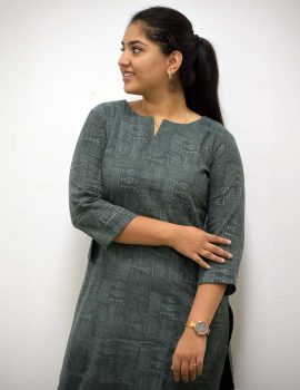 Green (Block Print) Khadi Kurti