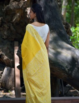 Khadi Saree Block Print