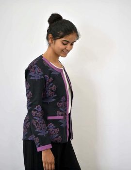 Block Print Formal Khadi Jacket