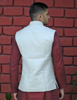 Silk Cream Khadi Jacket