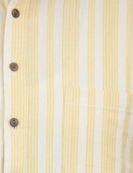 Sand Beige Striped Khadi Kurta