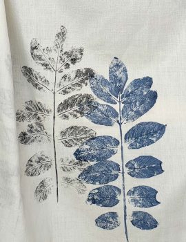 Leaf Print  Khadi Scarf