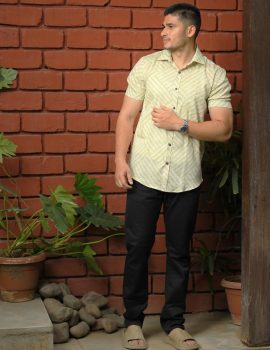 Classic Block Print Khadi Shirt