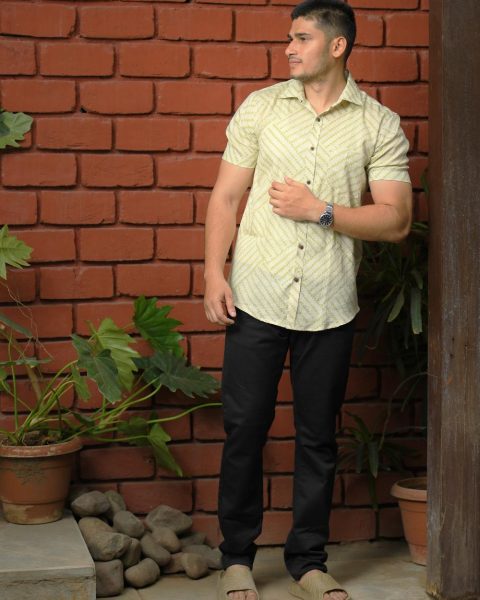Classic Block Print Khadi Shirt