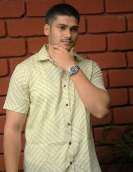 Classic Block Print Khadi Shirt