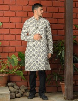 Traditional Block Print Khadi Kurta