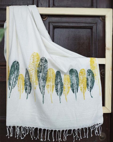 Khadi monoprint scarf