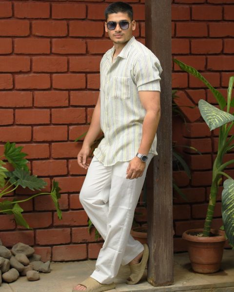 Multicoloured Loom Khadi Shirt