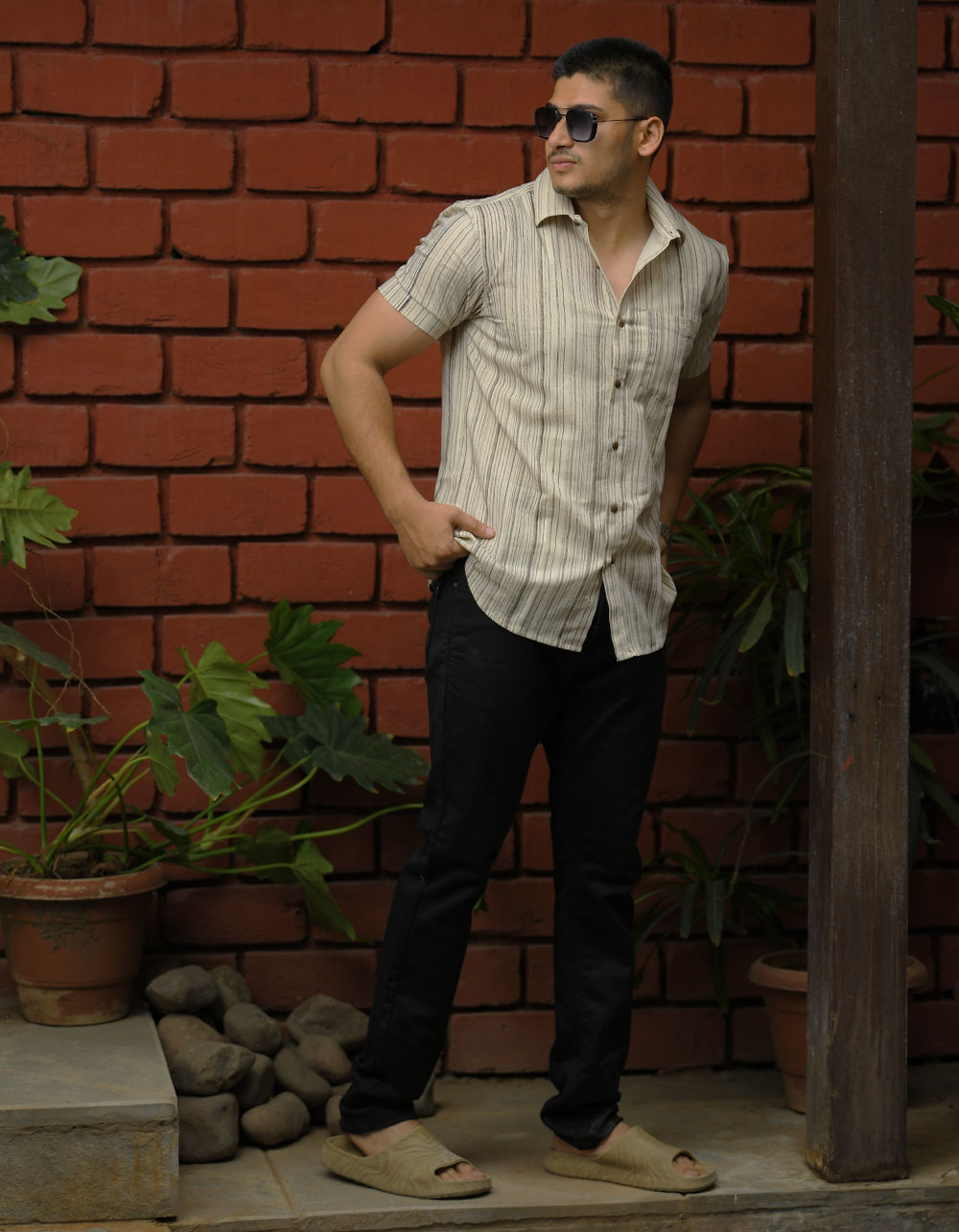 Striped-Casual-Khadi-Shirt-Side