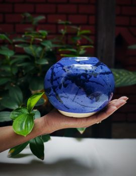 Blue Gloab Handcrafted Vase