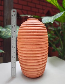 Handcrafted Ribbed Terracotta vase