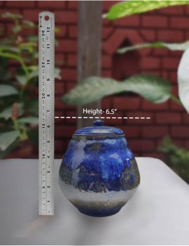 Rustic Blue Handcrafted Canister