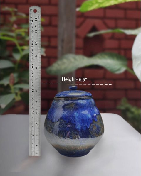 Rustic Blue Handcrafted Canister