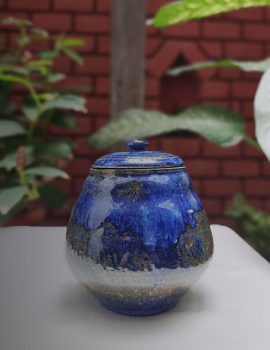 Rustic Blue Handcrafted Canister