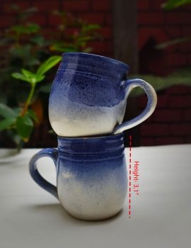 Handcrafted Blue Gradient Mugs (Set Of 2)