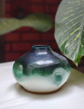 Handcrafted Teal Fade Vase