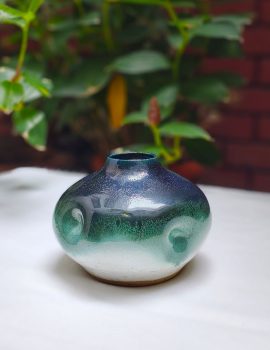Handcrafted Teal Fade Vase