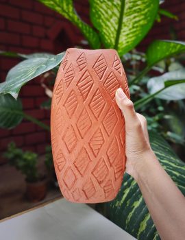 Terracota Diamond Vase