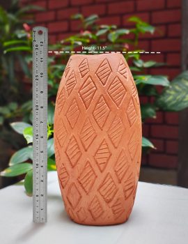 Terracota Diamond Vase