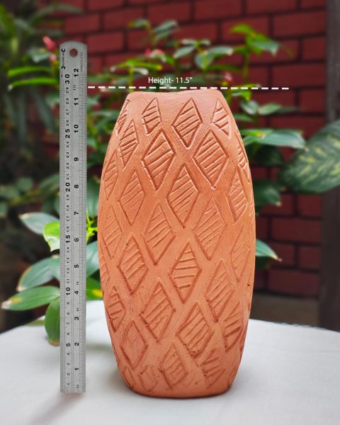 Terracota Diamond Vase