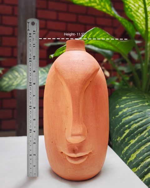 Teracotta Face Vase