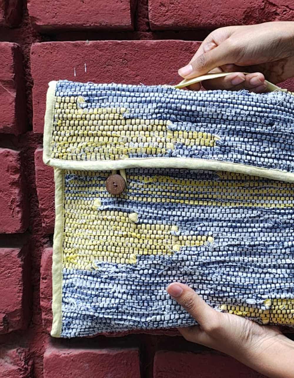 Upcycled-Laptop-Cover-(Grey)-Close