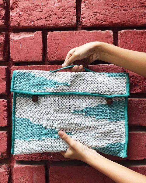 Upcycled Laptop Cover (Teal Green)