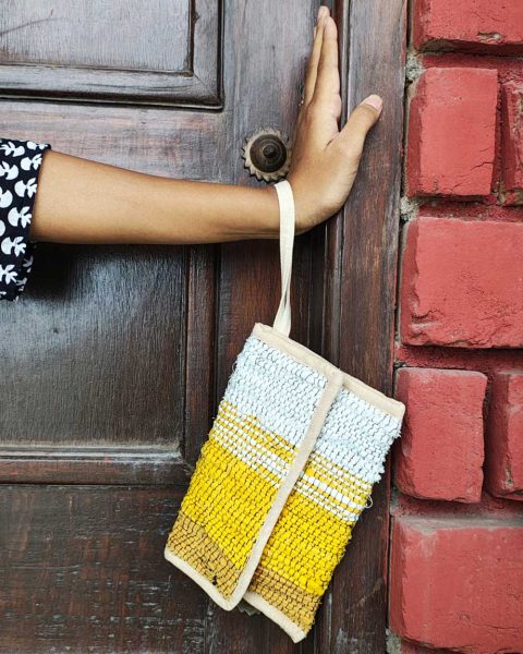 Upcycled pouch (yellow)