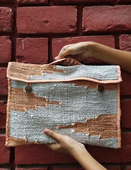Upcycled Laptop Cover  (Peach)