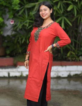 Women’s Khadi Embroided Long Kurta