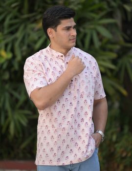 Floral Khadi Short Kurta