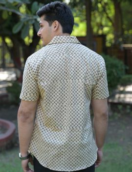 Ivory Print Khadi Shirt