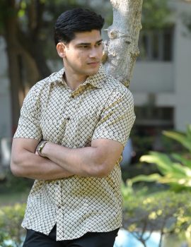 Ivory Print Khadi Shirt